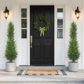 5' Artificial Real Touch Pine Tree in Black Plastic Pot, 2pc/set
