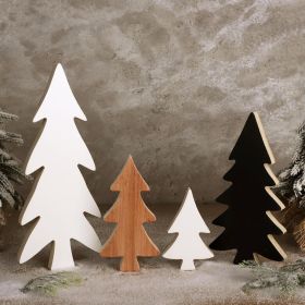 Christmas Decorations Indoor, 4pcs Wooden Christmas Tree Tabletop Ornaments for Christmas Decor