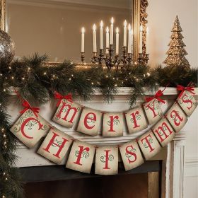 Vintage Merry Christmas Sign for Fireplace Mantel