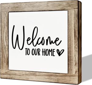 Welcome Sign, Wooden Box Signs for Home Decor, Freestanding Welcome Decor Sign, Farmhouse Decor for Entryway, Front Door Decortion