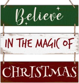 3Pcs Christmas Hanging Sign With Rope