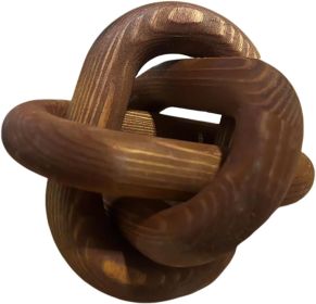 Wood Knot Chain Link Decor - 3 Link Boho Wooden Hand Carved Decorative Wooden Links Knots for Coffee Table Entryway Modern Farmhouse Shelf Decora (Color: Pumpkin)